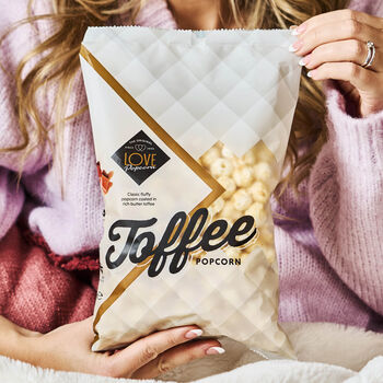 Personalised Date Night Popcorn Bowl And Toffee Popcorn Set, 2 of 5