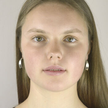 Wedge Earrings In Textured Matt Sterling Silver, 2 of 3