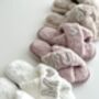 Personalised Fluffy Slippers With Pearl Diamond Letters, thumbnail 2 of 2