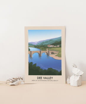 Dee Valley Aonb Travel Poster Art Print, 3 of 8