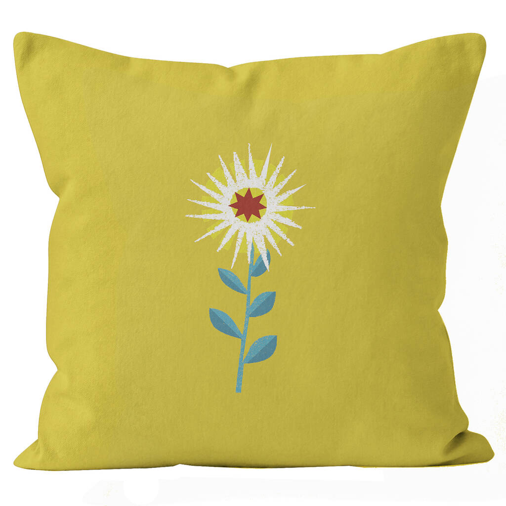 Personalised Yellow Flower Cushion By Kali Stileman Publishing