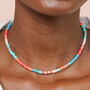 Multicolour Disc Beaded Necklace In Gold Plating, thumbnail 1 of 4