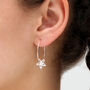Sterling Silver Daisy Hoop Earrings, thumbnail 1 of 6