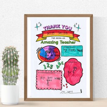 Thank You Teacher Gift Colouring Page Digital Download, 3 of 5