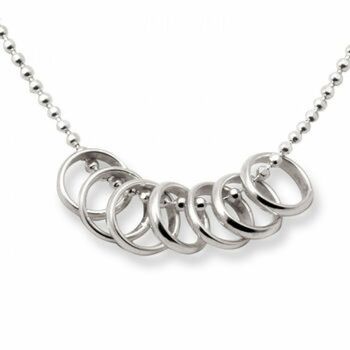 Lucky Seven Rings Sterling Silver Good Luck Necklace, 4 of 5