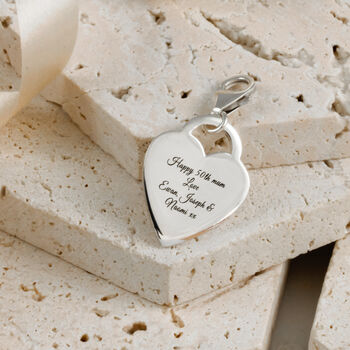 Heart Tag Personalised Silver Charm, 2 of 9