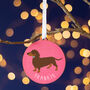 Dachshund Personalised Dog Christmas Tree Decoration, thumbnail 3 of 6