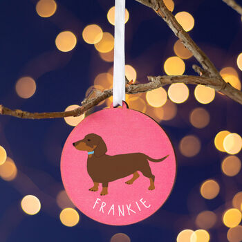 Dachshund Personalised Dog Christmas Tree Decoration, 3 of 6