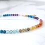 Good Vibes Rainbow Gemstone Beaded Necklace, 6mm, thumbnail 1 of 11