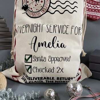 Overnight Service Personalised Santa Sack, 5 of 6