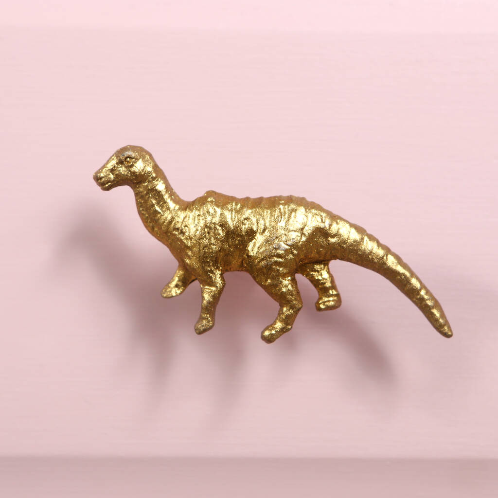 Gold Tone Iron Dinosaur Drawer Handle Knob By red berry apple