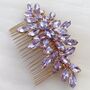Lilac Crystal Hair Comb, thumbnail 1 of 5