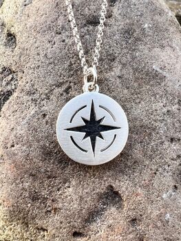 Compass Silhouette Pendant Necklace, 5 of 5