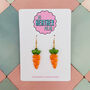 Carrot Resin Glitter Handmade Earrings, thumbnail 1 of 4