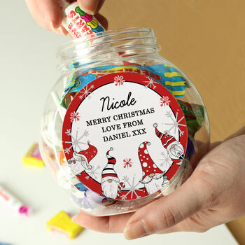 Personalised Gonk Christmas Sweet Jar, 2 of 5