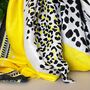 Tiger And Leopards Scarf In Yellow, thumbnail 5 of 5