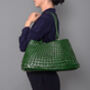 Woven Leather Shoulder Beach Bag, thumbnail 3 of 12
