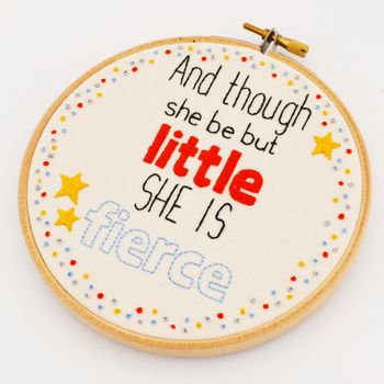 Nursery Embroidery Wall Hanging 'She Be But Little', 3 of 3