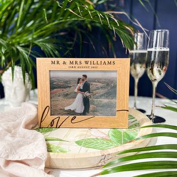 Personalised Wedding Picture Frame Mr And Mrs Gift, 9 of 10