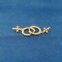 Gold Beaded Cross Hoop Earrings, thumbnail 6 of 7