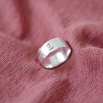 Personalised Chunky Wide Textured Band Ring, 6 of 10