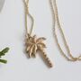Palm Tree Necklace, Solid Gold Necklace, thumbnail 2 of 6
