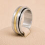 Personalised Silver Stainless Steel Spinner Ring With Gold, thumbnail 1 of 10