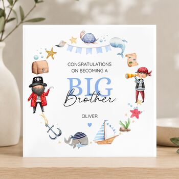 Pirate Big Brother Card, Under The Sea New Brother, 2 of 4