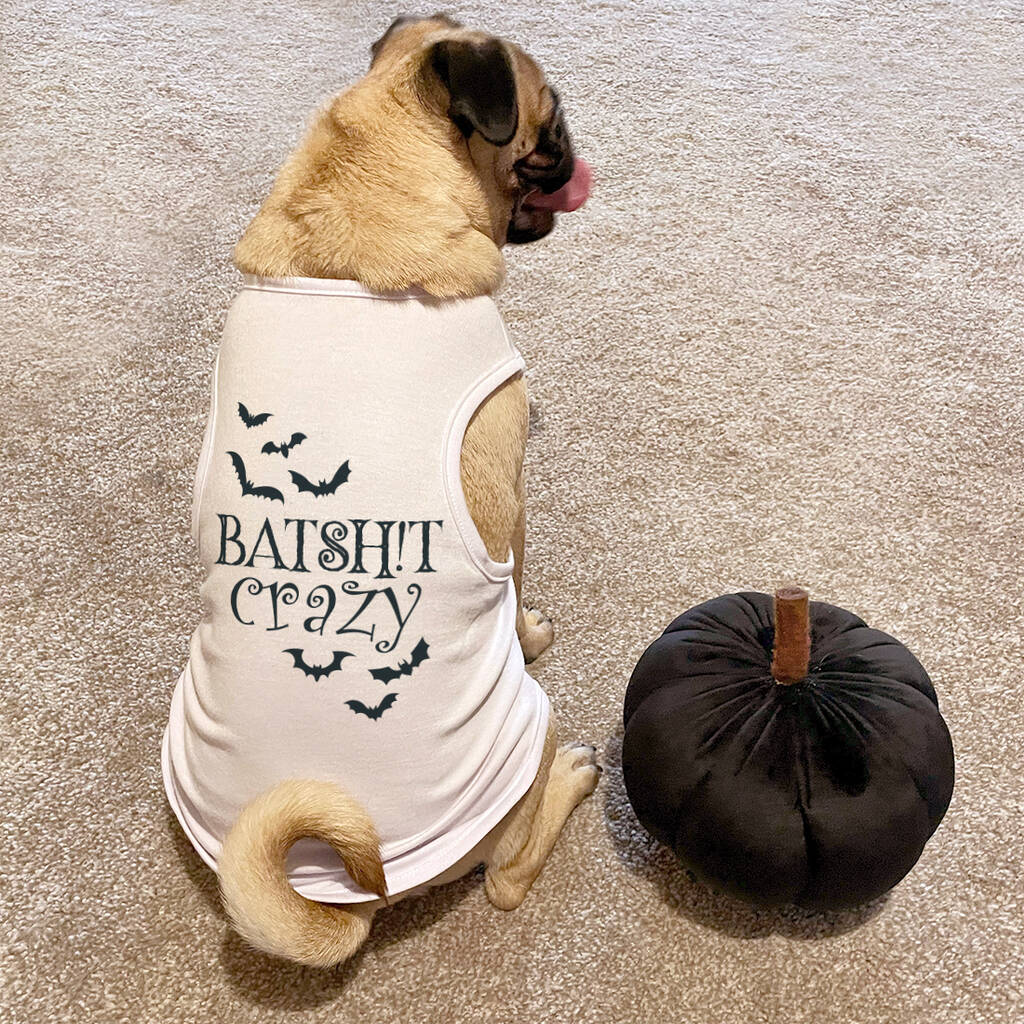 Batshit Crazy Halloween Dog Tank Top T Shirt By Love Lumi Ltd