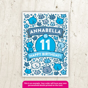 Personalised Cat Birthday Card, 2 of 3
