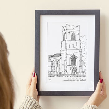 Personalised Christening Venue Sketch Gift, 7 of 10