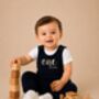 Personalised 1st And 2nd Birthday Embroidered Baby Dungarees, thumbnail 1 of 9