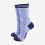 Bees Floral Snowflake Bamboo Ankle Socks Women's Blue, thumbnail 1 of 4