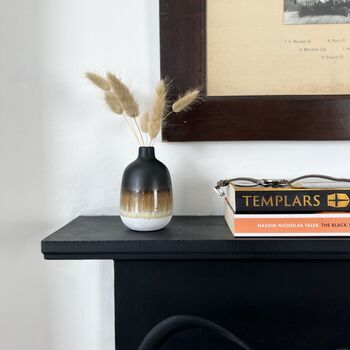 Small Black Ombré Glazed Stoneware Bud / Stem Vase, 2 of 2