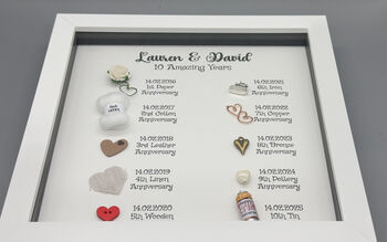 Personalised 10th Tin Anniversary Frame Gift, 7 of 8