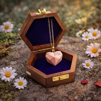 Handmade Hexagon Wooden Box With Star, 5 of 10