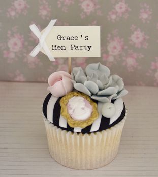 Set Of Ten 'Hen Party' Personalised Cupcake Toppers, 2 of 6