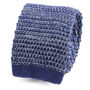 Denim Blue Silk Knitted Tie, thumbnail 1 of 2