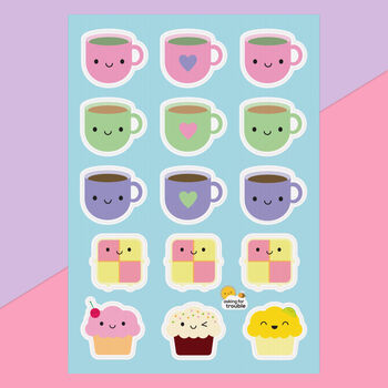 Kawaii Sticker Sheets Food, Self Care, Space, Animals, 7 of 11