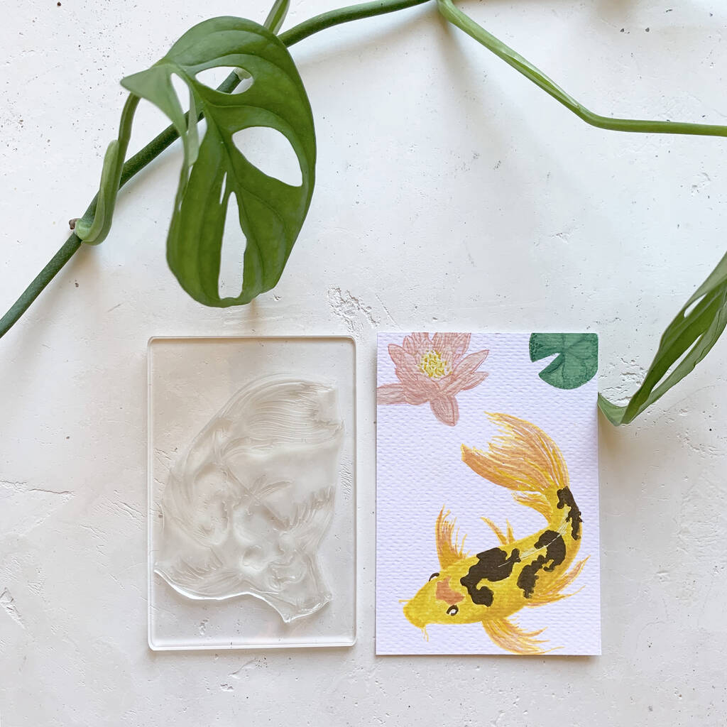 Koi Carp Rubber Stamp By Little Stamp Store | notonthehighstreet.com