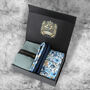 Mens Luxury Navy Floral Tie Gift Box Set, thumbnail 1 of 4