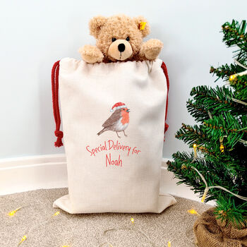 Personalised Robin Christmas Sacks | Special Delivery, 4 of 6