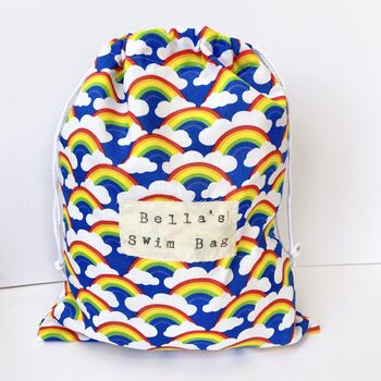 Personalised Swim Bag, Waterproof Lined Drawstring Bag, 6 of 12