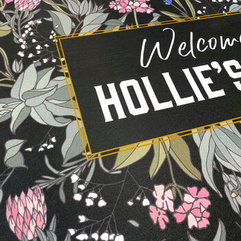 Personalised Floral Print Doormat For The Home, 2 of 2