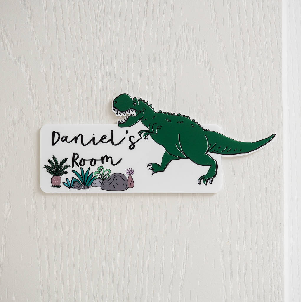 Personalised Dinosaur Bedroom Door Sign Plaque, 1 of 2