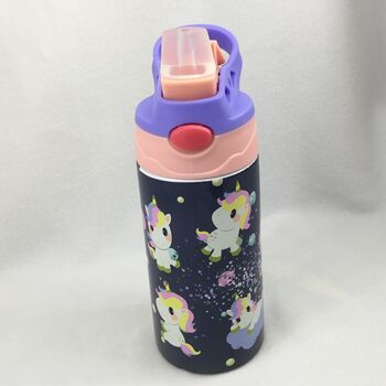 Unicorn Personalised Kids Water Bottle Flip Top, 6 of 7