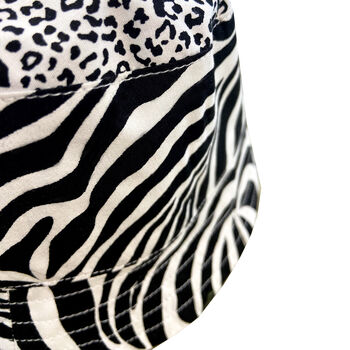 Zebra Print Bucket Hat, 3 of 4