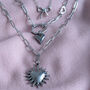 Womens Paperclip Chain Heart Bow Charm Necklace Set, thumbnail 1 of 6