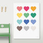 Multicoloured Hearts Print, thumbnail 1 of 5