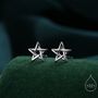 Sterling Silver Pentagram Stud Earrings, thumbnail 1 of 11
